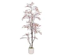 ZKIODV Bambou céleste artificiel 185 cm, Nandina Domestica plante artificielle en pot, bambou sacré artificiel en pot, grandes plantes artificielles comme vraies pour le salon, le bureau, le couloir