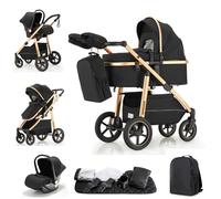 Zkiprm Poussette 3 en 1, Poussettes Combinée Portable Pliant en Un Clic,SYSTÈME DE VOYAGE, Landau Bébé, Accessoires, Adaptateurs, Nacelle, Jusqu’à 22 kg, pour nouveau-né jusqu'à 4 ans