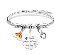 ZKIUOA Cadeau De Courage Bracelet Femme Cadeau Maman Cadeau Meilleure Amie Femme Cadeaux De Motivation Femme Amie Cadeaux D'Encouragement Gravé Encouragement Cadeau Amitié Cadeau Retraite
