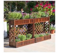 zklaseot Clôture en Bois De Jardin, Jardinière Surélevée en Bois - Cloison De Séparation, Jardinière Surélevée pour Fleurs - Kit De Plantation Extérieure Naturelle pour Patio (100X35X90CM)