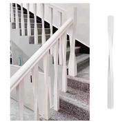 zklaseot Lot De 5 Balustres D'escalier Torsadés en Bois, Poteaux Carrés pour Escalier Intérieur, Hauteur 95 Cm, Barreaux Décoratifs en Bois pour Appartement, Hôtel(Blanc,60x60x950mm)