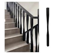 zklaseot Lot De 5 Balustres D'escalier Torsadés en Bois, Poteaux Carrés pour Escalier Intérieur, Hauteur 95 Cm, Barreaux Décoratifs en Bois pour Appartement, Hôtel(Zwart,60x60x950mm)