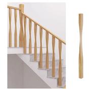 zklaseot Lot De 5 Balustres D'escalier Torsadés en Bois, Poteaux Carrés pour Escalier Intérieur, Hauteur 95 Cm, Barreaux Décoratifs en Bois pour Appartement, Hôtel(Jaune,60x60x950mm)