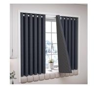 zklaseot Rideaux Isolants Thermiques À 2 Panneaux, Rideaux Coupe-Vent Et Anti-Froid, avec Tringle Télescopique, pour Salon, Bureau, Chambre À Coucher(Blue,300x270cm)