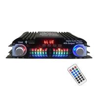 ZKLGS Amplificateur Audio, Amplificateur de Son HiFi de Puissance 1600W, amplificateur Audio numérique à 4 canaux, Lecteur Compatible, Prise en Charge de la télécommande