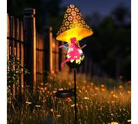 ZKLiLi Décorations Solaires Champignon Féeriques - Lumières Extérieures Étanches sur Piquet pour Jardin, Terrasse ou Balcon - Guirlande Lumineuse Cadeau Maman/Grand-mère