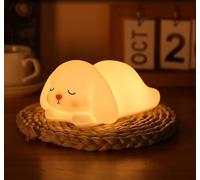 ZKLiLi mignon lapin enfants silicone Night Light, 7 variations de couleur, fonction tactile, chargement USB, idéal pour les cadeaux d'anniversaire pour les enfants, les petits