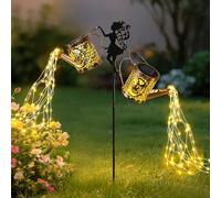 ZKLiLi solaire arrosage peut éclairer en plein air, IP65 étanche jardin décor avec un pôle deux lumière - suspendu Patio pelouse chemin décoration cadeau pour la cour arrière, pelouse, patio