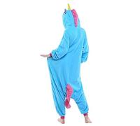 ZKomoL Pyjama Kigurumi Onesie unisexe pour adultes pour fêtes et cosplay Costume, Licorne bleue, S