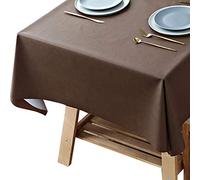 ZKOOO Nappe Rectangulaire en PVC Anti-Tache, Toile Cirée Imperméable - Marron Foncé, 120x180 cm - Pour Tables Basses