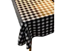 ZKOOO Nappe Rrectangulaire PVC Nappe de Table Anti-Taches Imperméable Nappe en Toile Cirée, Grille Noire et Blanche, 120x160 cm