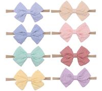ZKSXOA 8 Pcs Bébé Bandeaux Bébé Fille Bandeau Cheveux Bande de Cheveux Arc Bande de Cheveux Bandeaux Accessoires Bébé Fille Enfant Turban Bandeau