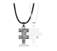 ZKSXOA Collier Puzzle âMe Soeur,2 Colliers d'amour Assortis,Cadeau Romantique pour Couple Homme Femme Il Elle, Cadeau de St Valentin et d'anniversaire
