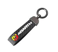 ZKSXSM Porte-clés de Voiture en Cuir Fer à Cheval Boucle Bijoux pour F/IAT Abarth 595 Abarth 500 Abarth 124 Spider Voiture, Noir 1
