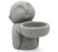 ZKSYLSM Statue de Bouddha en grès pour Bougie et cône d'encens, Petite Figurine Jizo pour décoration d'intérieur, Petit Bouddha Zen Moine pour Bureau, étagère ou Table de Chevet, 8,9 cm de Haut, Mini