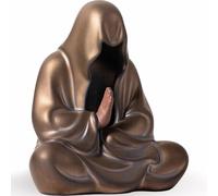 ZKSYLSM Statue de Bouddha Tea Pet - Figurine de bureau pour animal domestique, décoration Feng Shui pour la maison, le bureau, petit Bouddha en bronze émaillé, 9,4 cm