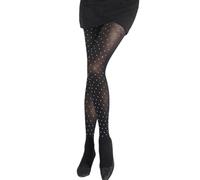 Zktfyshk 3. Collants noirs brodés étincelants en tissu évacuant l'humidité, taille élastique pour toutes les occasions, Étoiles partout dans le s, taille unique