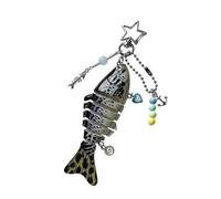 Zktfyshk Anneaux de leurre de pêche réalistes multi-articulés Construction en alliage robuste Accessoire de pêche en plein air Appâts personnalisés Porte-clés