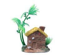 Zktfyshk Artistic Résine Arbre Maison Poisson Décoration Aquarium Sculpture Point focal Aquarium Décor avec Arbre