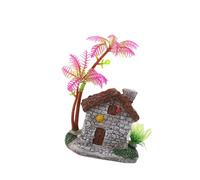 Zktfyshk Artistic Résine Arbre Maison Poisson Décoration Aquarium Sculpture Point focal Aquarium Décor avec Arbre