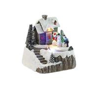 Zktfyshk Boîte à musique de Noël avec lumière LED - Décoration de bureau faite à la main sur le thème des vacances