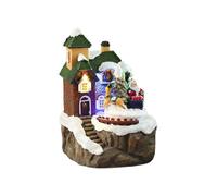 Zktfyshk Boîte à musique en forme de cabine de Noël avec Père Noël rotatif, décoration de la maison pour enfants, hommes et femmes