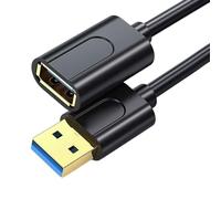 Zktfyshk Câble d'extension USB 3.0 mâle vers femelle 5 Gbit/s - Transfert de données rapide - Connecteurs métalliques pour PC, ordinateur portable, téléviseurs intelligents - Cordon d'extension USB en