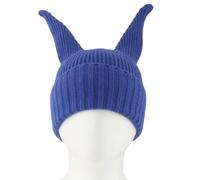 Zktfyshk Cache-oreilles extensible pour enfants - Design tricoté - Matériaux doux - Facile à laver - Climat froid - Bonnet tricoté à longues oreilles, Saphir 1, taille unique