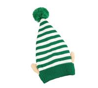Zktfyshk Chapeau tricoté en acrylique avec motif léprechaun - Coupe-vent - Réglable - Pour adultes et jeunes - Accessoires photo de Noël - Chapeau rayé coloré, Vert, taille unique