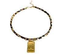 Zktfyshk Collier tendance en acier inoxydable avec imprimé léopard pour les femmes tendance et les amateurs de bijoux uniques, As shown in the figure, Acier inoxydable