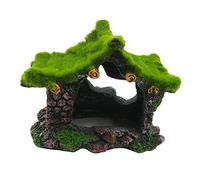 Zktfyshk Décoration d'aquarium en résine sur le thème de la mousse Betta Cave Accessoires pour l'ermite Guppy