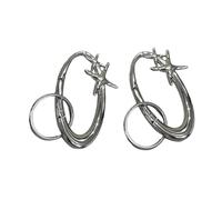 Zktfyshk Élégant porte-clés en métal pliable en forme de médaille d'argent pour un usage quotidien, s, taille unique