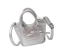 Zktfyshk Élégant sac à bandoulière avec sangle réglable pour femme, sac à main en cuir PU, sac à main de bureau cartable, Argenté., As shown in the figure