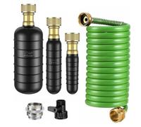 Zktfyshk Ensemble d'extension de tuyau flexible en laiton avec joint anti-fuite, construction en ABS pour jardinage à domicile et système de drainage, adaptateur de tuyau extensible, raccord de tuyau