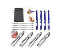 Zktfyshk Ensemble d'outils de manipulation de fruits de mer pour crabes, crackers, homards, coquillages, fourchettes et pics avec sac pour cuisine, camping et barbecue, outil de barbecue