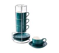 Zktfyshk Fit Green Ensemble tasse et plat en céramique 237 ml, substance non mortelle, seize cents boissons chaudes et froides, idéal pour un usage quotidien