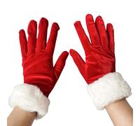 Zktfyshk Gants chauds, gants de Noël, cosplay, Père Noël, gants d'hiver, mitaines extensibles et chaudes, LED blanches, gants décoratifs pour filles et adolescentes, Main adulte sans p, Size reference