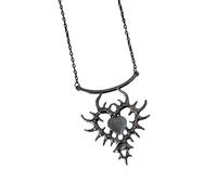 Zktfyshk Gothics Styles Collier avec pendentif en forme de cœur avec strass Chaîne réglable Accessoire de bijoux tendance pour femme, 45+5cm, Métal