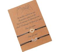 Zktfyshk Lot de 2 bracelets simples soleil et lune pour couples avec matériaux résistants aux allergies pour un port confortable
