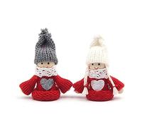 Zktfyshk Lot de 2 décorations de Noël pour poupées avec tenue de vacances et chapeau pour garçons et filles