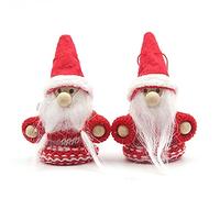 Zktfyshk Lot de 2 décorations de Noël pour poupées avec tenue de vacances et chapeau pour garçons et filles