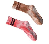 Zktfyshk Lot de 2 paires de chaussettes d'entraînement respirantes et antidérapantes pour Pilates/Gym Essentiel avec design antidérapant en coton Unisexe Cadeau pour femme Fitness Pilates