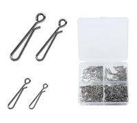 Zktfyshk Lot de 200 connecteurs de pêche à dégagement rapide en acier inoxydable 4 tailles - Clips antirouille pour toutes les pêches en eau salée et eau douce