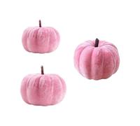 Zktfyshk Lot de 3 citrouilles artificielles en tissu velouté pour Noël, Thanksgiving, Halloween, intérieur et extérieur