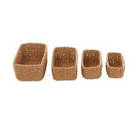 Zktfyshk Lot de 4 ou 5 paniers empilables portables pour un rangement facile à la maison - Paniers portables tissés et faciles à utiliser