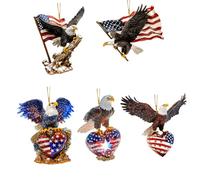 Zktfyshk Lot de 5 pendentifs en forme d'étoile patriotique à suspendre pour célébration et culture