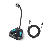 Zktfyshk Microphone à condensateur USB durable avec éclairage couleur pour un son clair lors de longs jeux et réunions, microphone de communication vocale