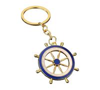 Zktfyshk Porte-clés ancre marine et volant fabriqué à partir de Kiriste robuste sur le thème marin classique bleu blanc pour les amateurs, bleu, As shown in the figure