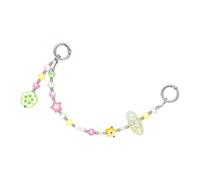 Zktfyshk Porte-clés coloré avec perles en verre acrylique et alliage pour étui de téléphone, sac à dos, bijoux accessoires, 3#, As shown in the figure