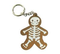 Zktfyshk Porte-clés tendance en cuir avec motif tête de mort pour Halloween, sac à dos de voyage, valise, décoration de fête, anneau à bouton étrange, E